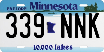 MN license plate 339NNK