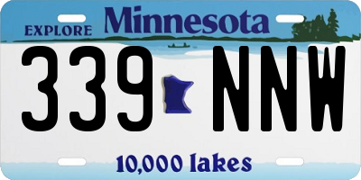 MN license plate 339NNW