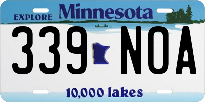 MN license plate 339NOA