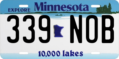 MN license plate 339NOB