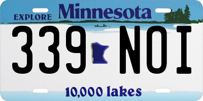 MN license plate 339NOI