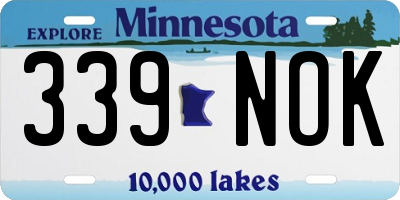 MN license plate 339NOK