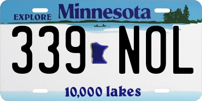MN license plate 339NOL
