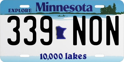 MN license plate 339NON