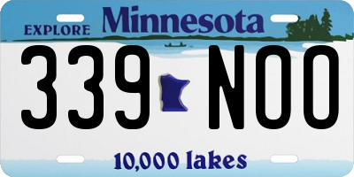 MN license plate 339NOO