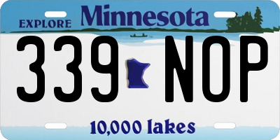 MN license plate 339NOP