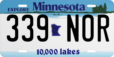 MN license plate 339NOR
