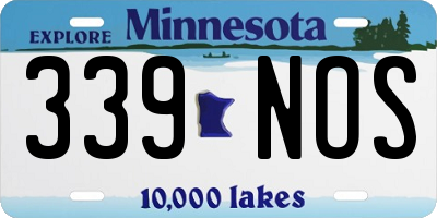MN license plate 339NOS