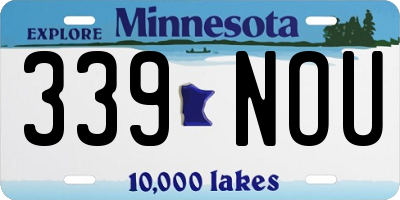 MN license plate 339NOU