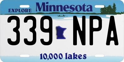 MN license plate 339NPA