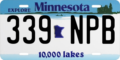 MN license plate 339NPB