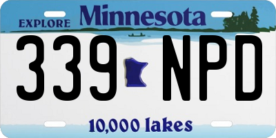 MN license plate 339NPD