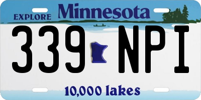 MN license plate 339NPI