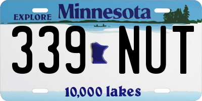 MN license plate 339NUT