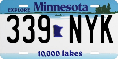 MN license plate 339NYK