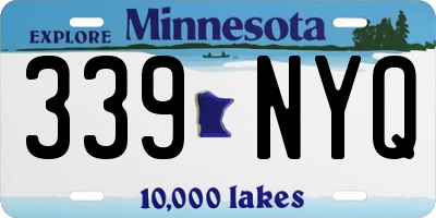 MN license plate 339NYQ