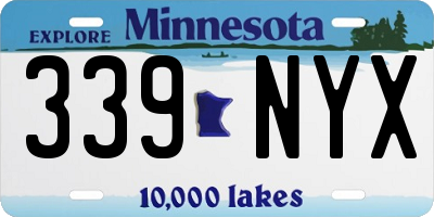 MN license plate 339NYX