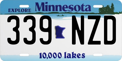 MN license plate 339NZD