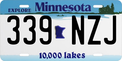 MN license plate 339NZJ