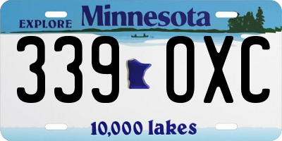 MN license plate 339OXC