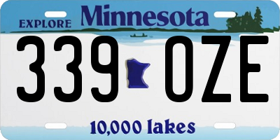 MN license plate 339OZE