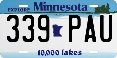 MN license plate 339PAU