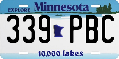 MN license plate 339PBC