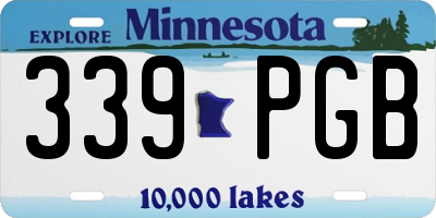 MN license plate 339PGB