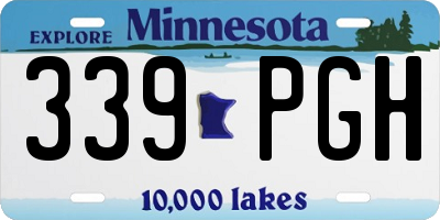 MN license plate 339PGH