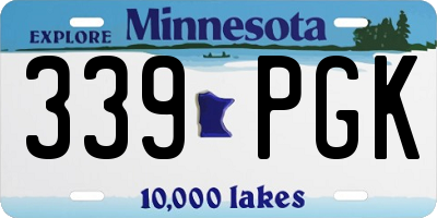 MN license plate 339PGK