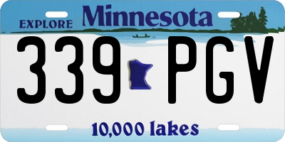 MN license plate 339PGV