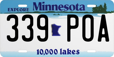 MN license plate 339POA
