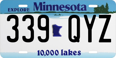 MN license plate 339QYZ