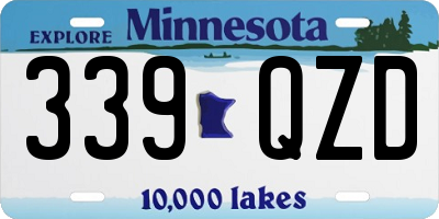 MN license plate 339QZD