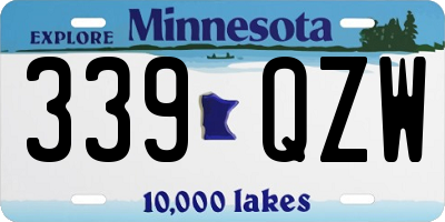 MN license plate 339QZW