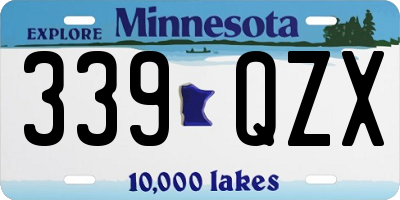 MN license plate 339QZX