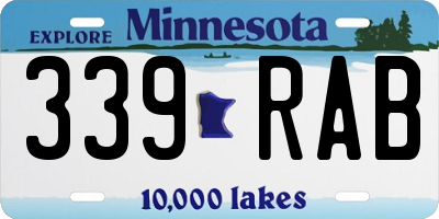 MN license plate 339RAB