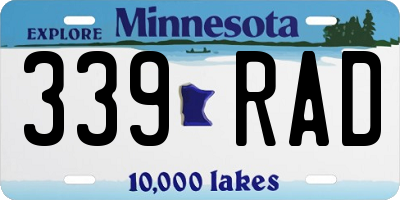 MN license plate 339RAD