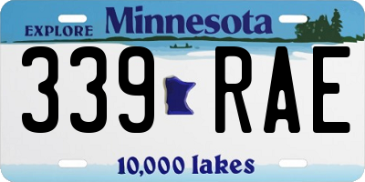 MN license plate 339RAE