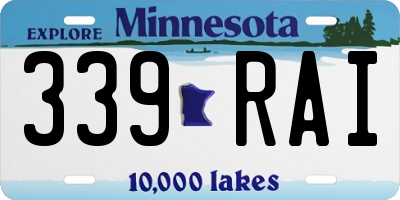 MN license plate 339RAI