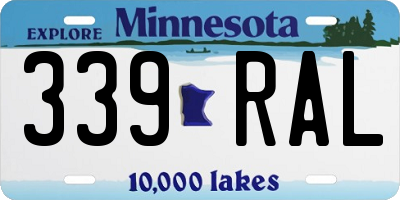 MN license plate 339RAL