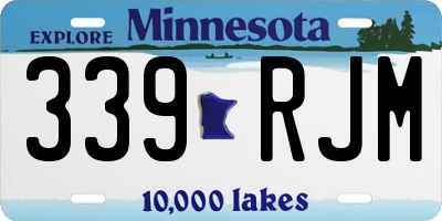 MN license plate 339RJM