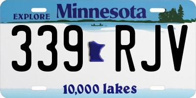 MN license plate 339RJV