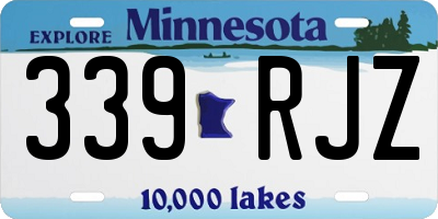 MN license plate 339RJZ