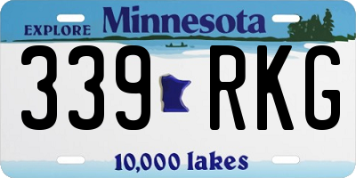 MN license plate 339RKG