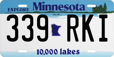 MN license plate 339RKI