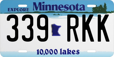 MN license plate 339RKK