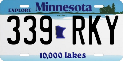 MN license plate 339RKY