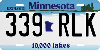 MN license plate 339RLK