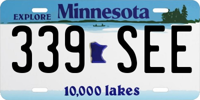 MN license plate 339SEE